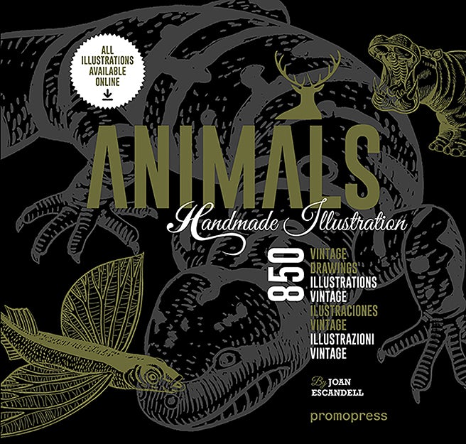 Book cover image for Animals: 850 Handmade Illustrations ISBN: 9788416504190
